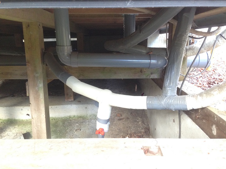 水抜き用の水栓を設置