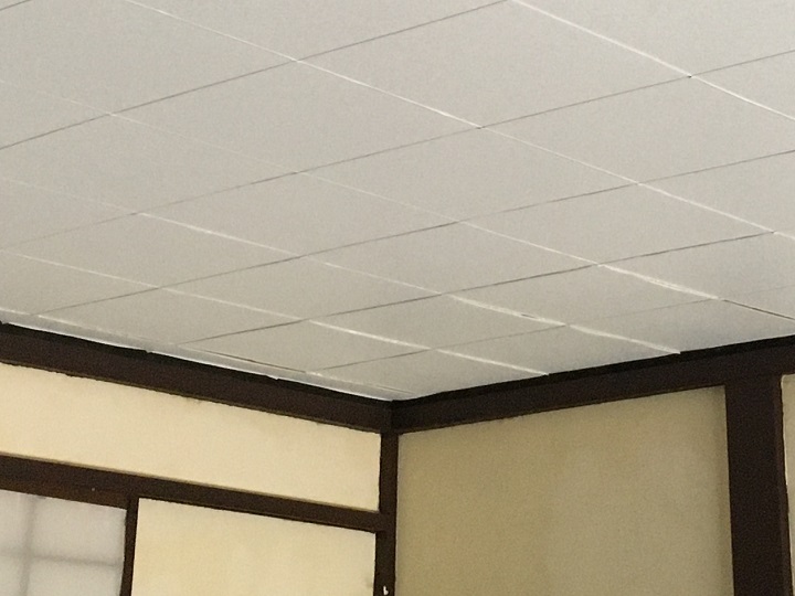 天井用壁紙が貼られた既存の天井