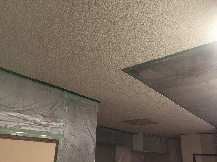 天井の未塗装部分