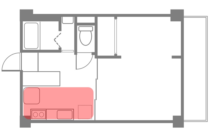 間取りのキッチン