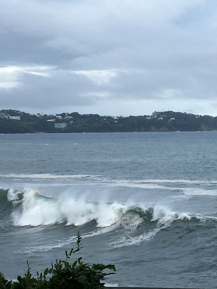 台風の日の海