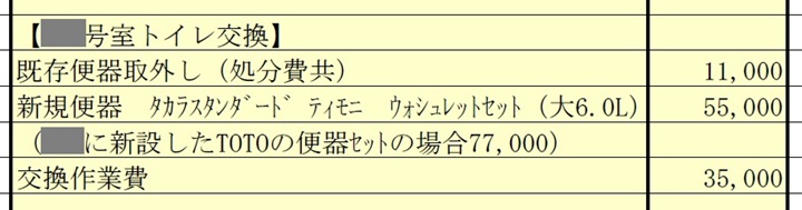 トイレ交換工事の見積もり