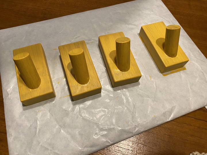 一度塗りしたフック