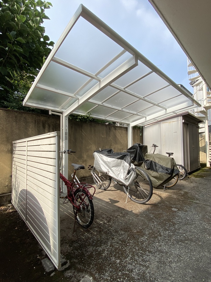 完成した駐輪場