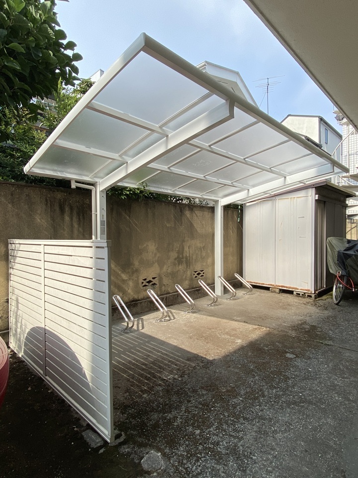 完成した駐輪場