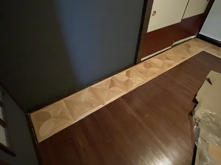 パーケットフローリングの設置