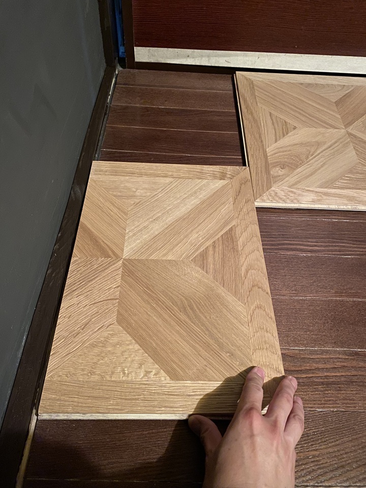 パーケットフローリングの設置