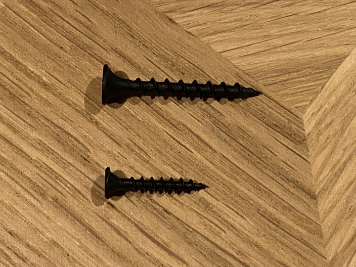 ビスの長さの比較