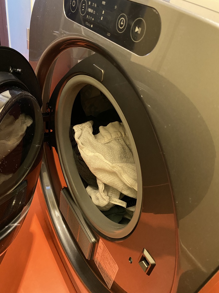 乾燥し終わった洗濯物