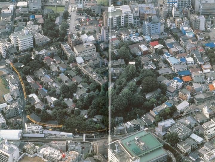 代官山アパートの空撮