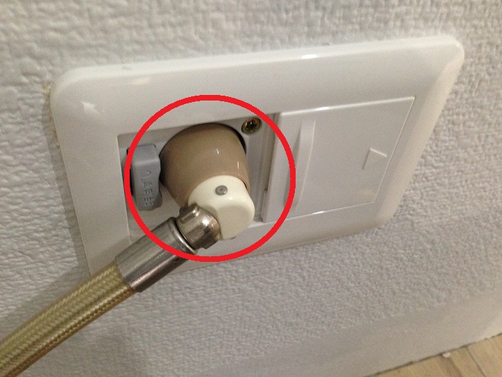 ガスコードの接続部分