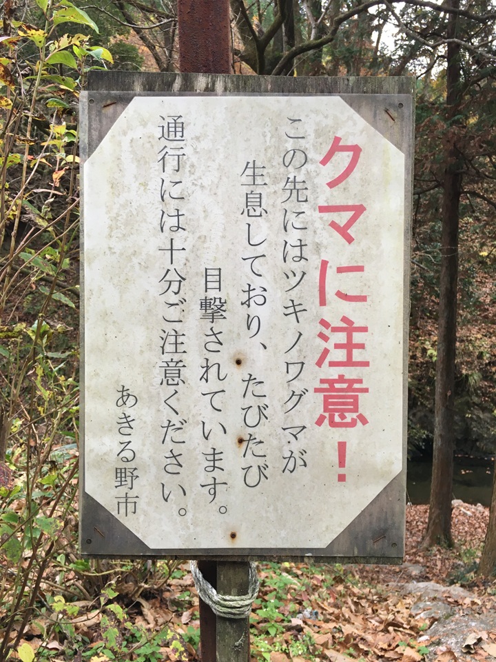 クマ注意の看板