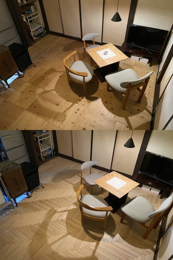 ビフォーアフターの比較