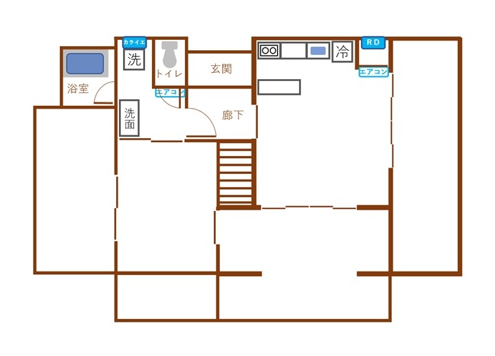 山小屋の間取り図